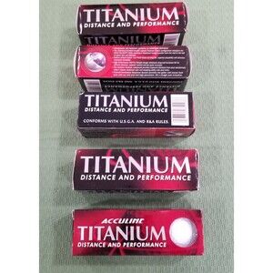 Acculine Titanium diatance and performance golf balls 5 packs of 3 15 count new